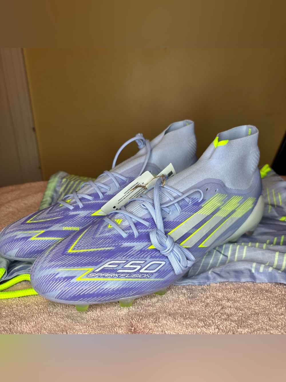adidas F50 Sparkfusion Elite Mid FG AG Soccer Cleats Violet  Womens 11.5 JH7648